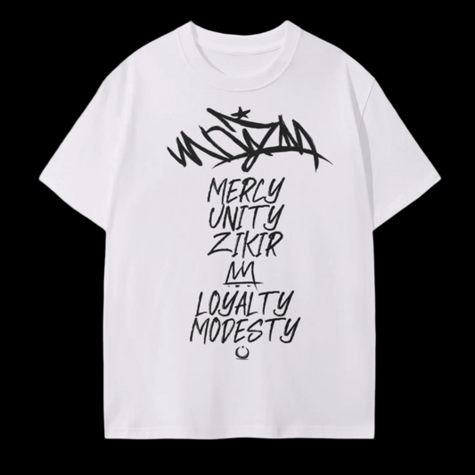 MUZLM ACRONYM TEE - WHITE